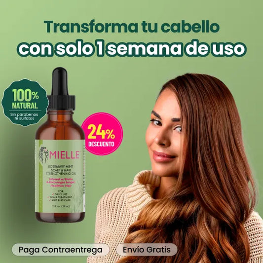 Aceite Mielle | Fortalecedor cuero cabelludo con romero y menta